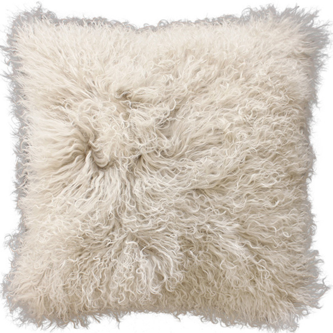 Furtex - Meru Tibetan Lamb Fur Cushion - Oatmeal image 0